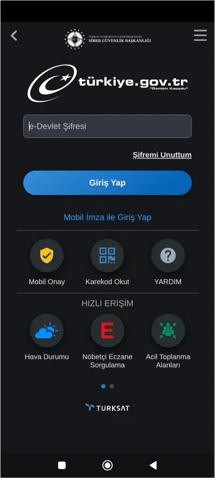 Adım 1: e-Devlet uygulamasına giriş yapın